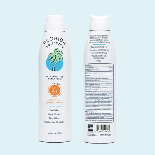 Florida Squeezed SPF 50 Sunscreen - Non-Aerosol Spray