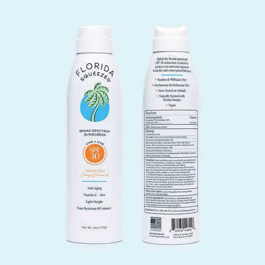 Florida Squeezed SPF 30 Sunscreen - Non-Aerosol Spray