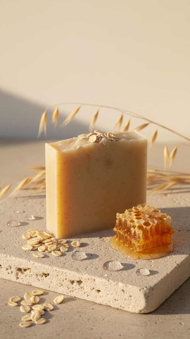 Honey Oatmeal Handcrafted Soap Bar [Fragrance Free]
