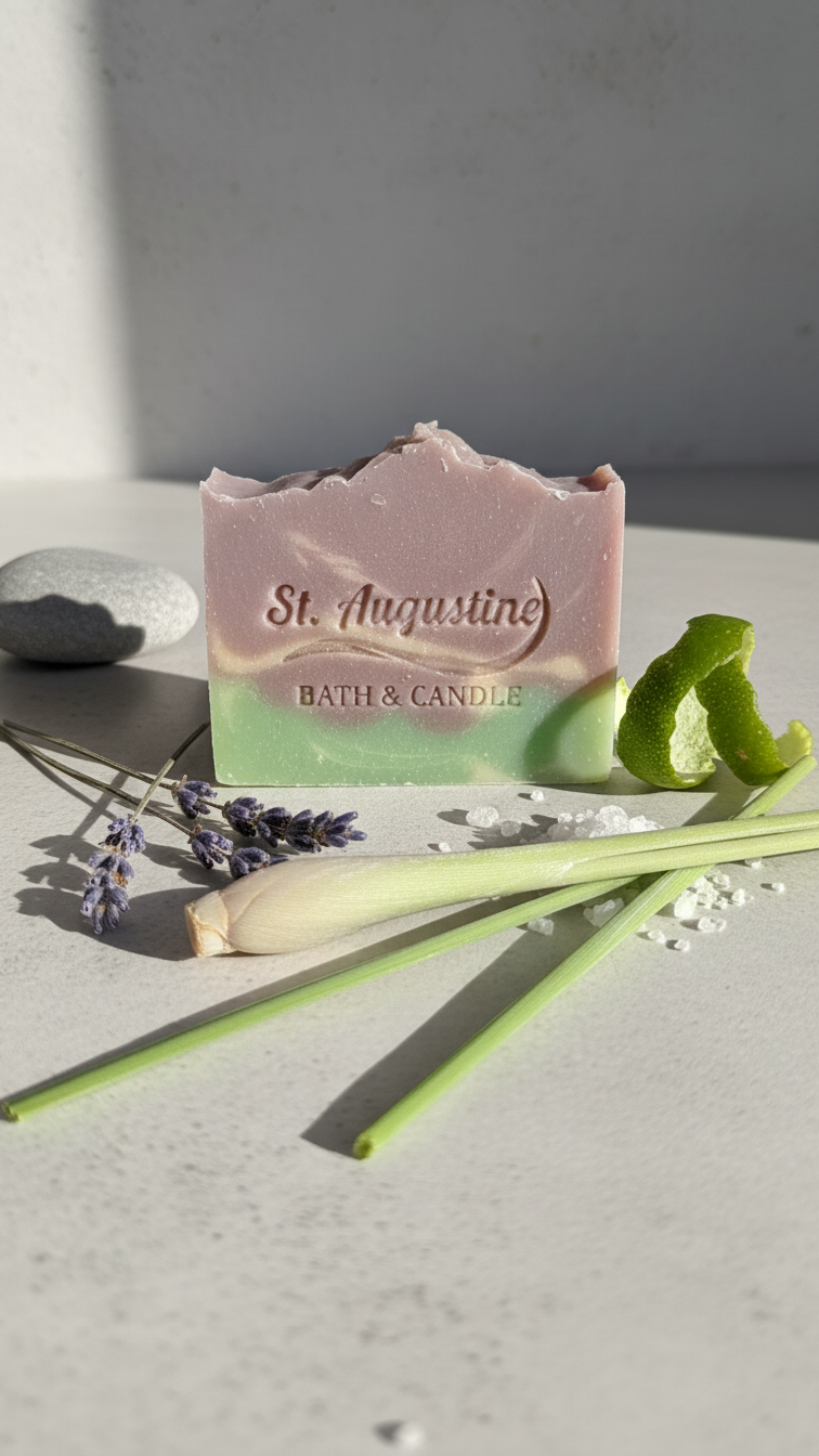 Lavender & Lemongrass Handcrafted Soap Bar [Essential Oil Blend]