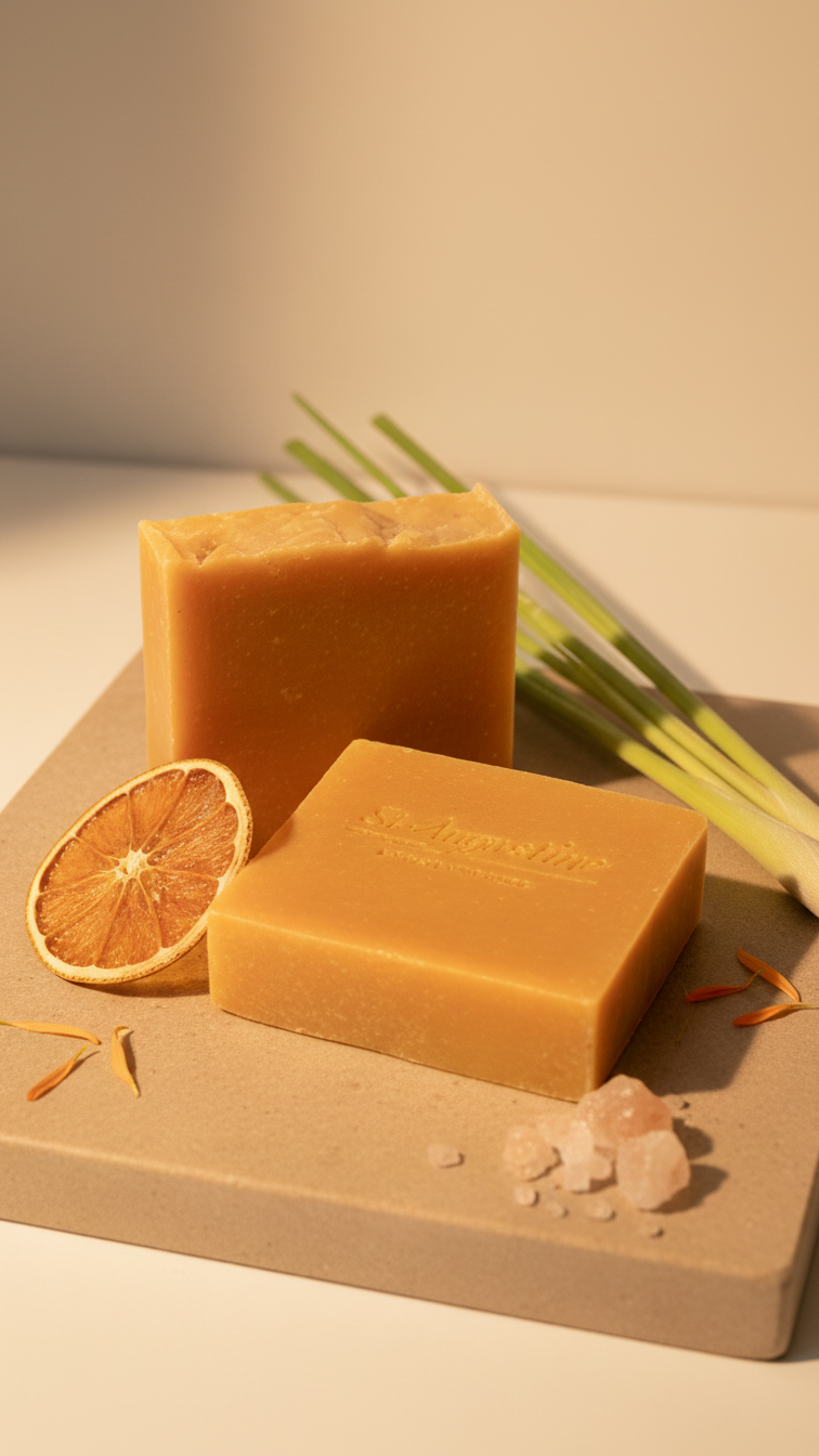 Orange Lemongrass Handcrafted Soap Bar [Essential Oil]