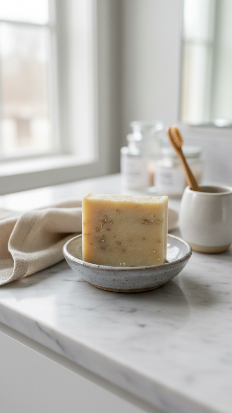 Pure Oatmeal Handcrafted Exfoliating Soap Bar [Fragrance Free]