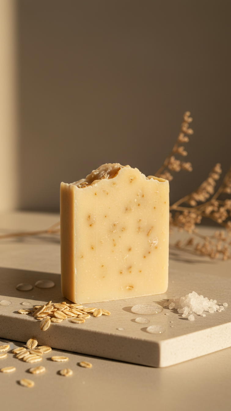 Pure Oatmeal Handcrafted Exfoliating Soap Bar [Fragrance Free]