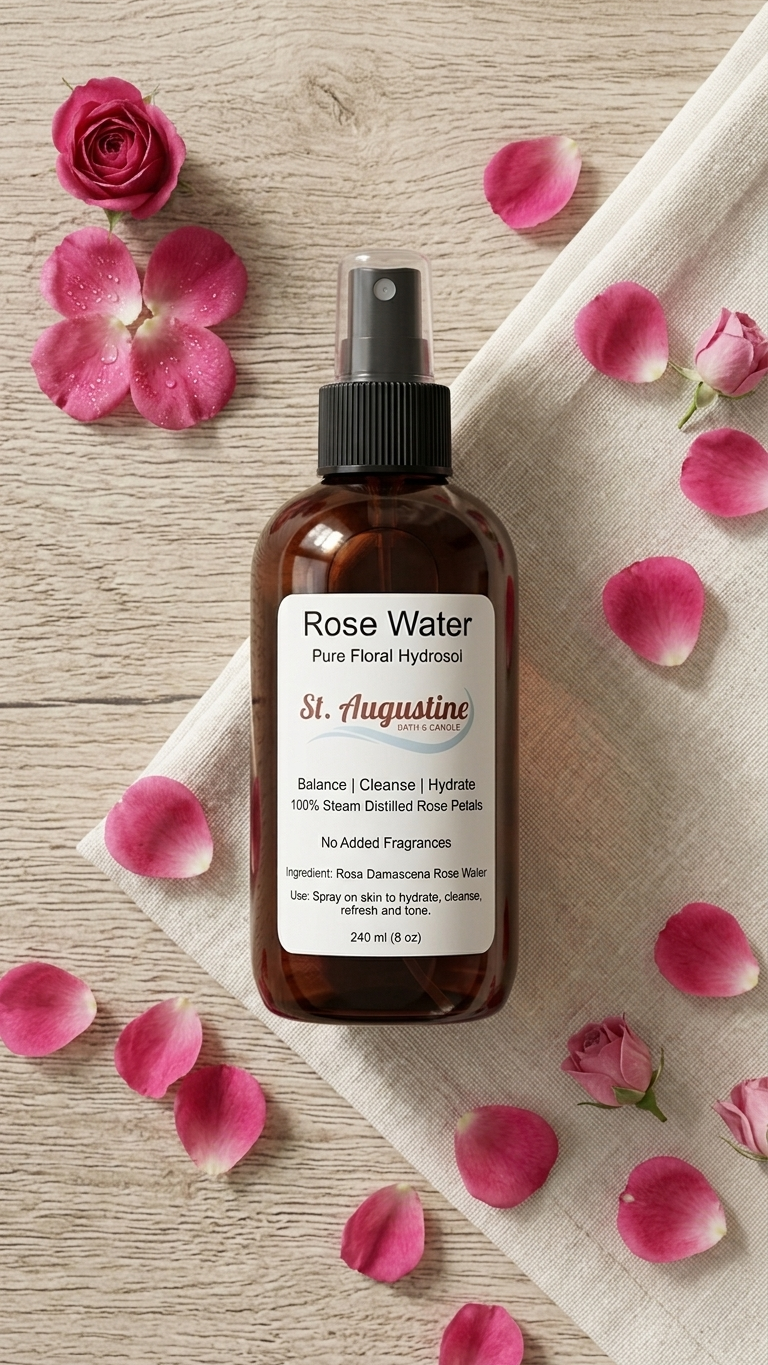 Pure Moroccan Rose Water Facial Toner – 8oz Fine Mist Spray for Hydrated, Glowing Skin