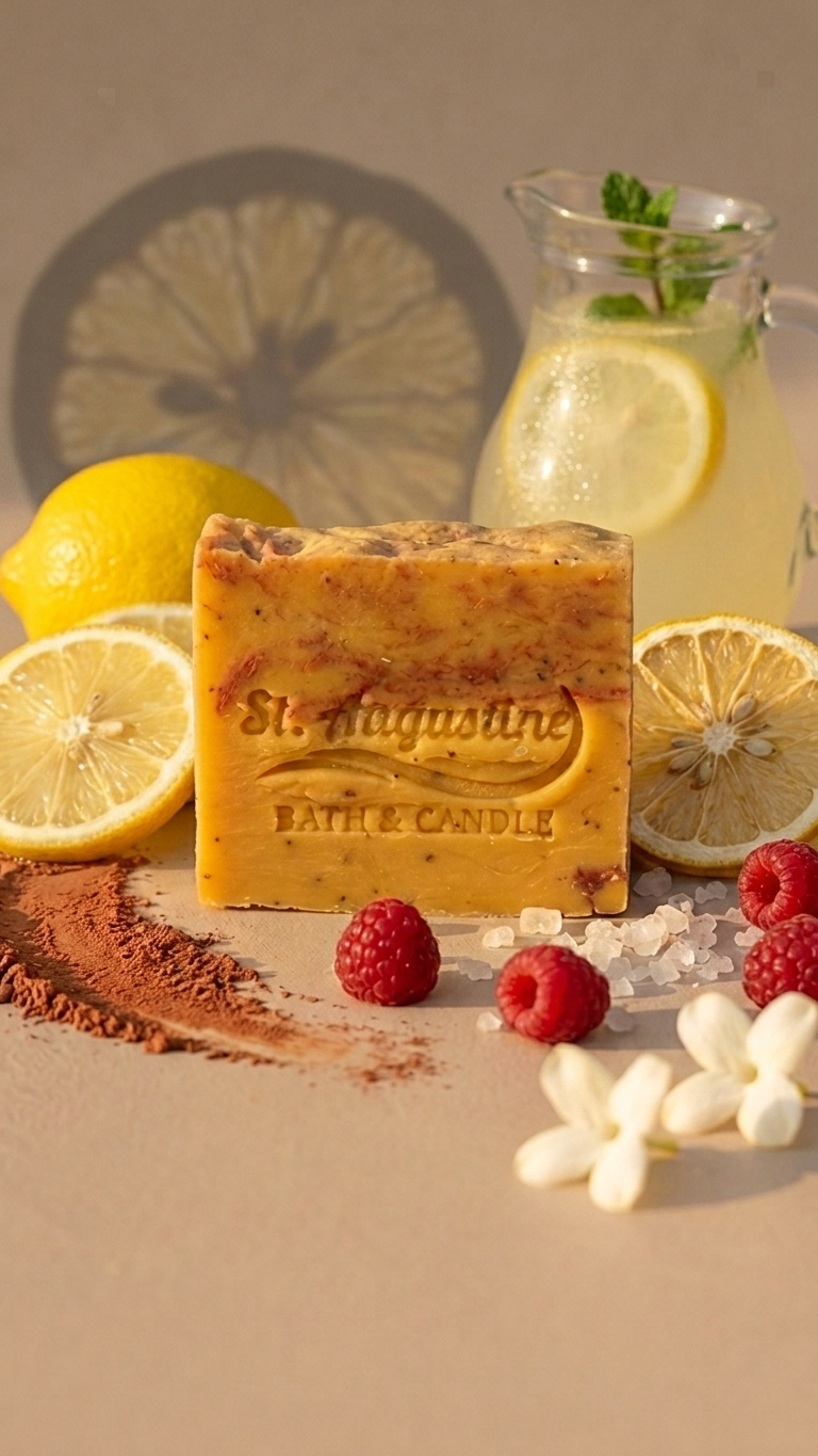 Summer Lemonade & Fresh Raspberry Handcrafted Soap Bar [All Natural Fragrance]