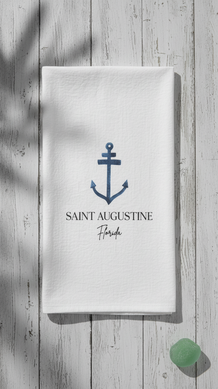 Custom Cotton Tea Towel - St Augustine Theme