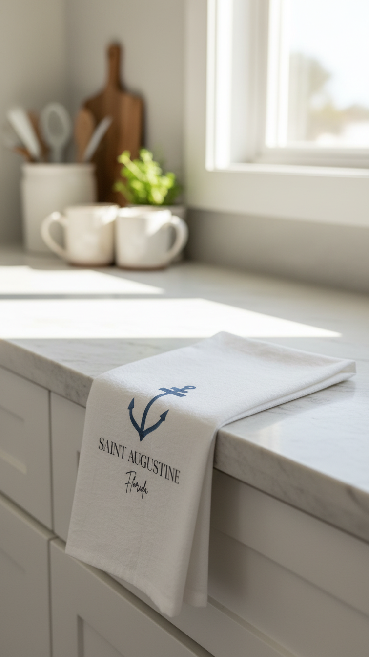 Custom Cotton Tea Towel - St Augustine Theme