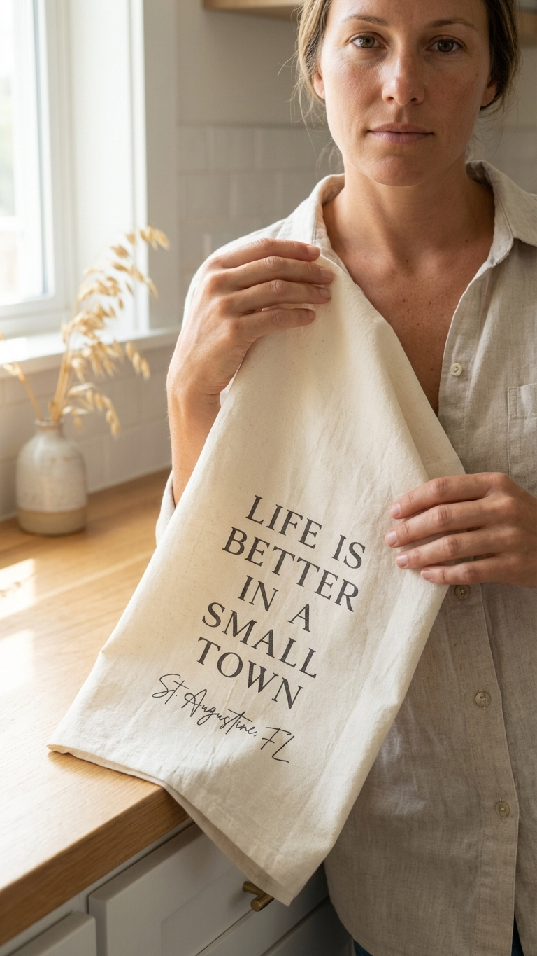 Custom Cotton Tea Towel - St Augustine Theme