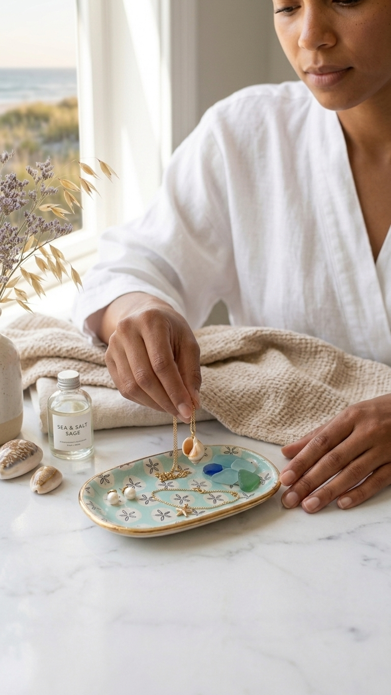 Decoupage Jewelry Tray | Handcrafted Coastal Treasure