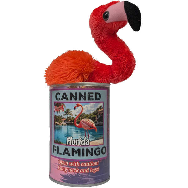 Florida Edition - Rosy the Canned Flamingo - Flamingo Plush