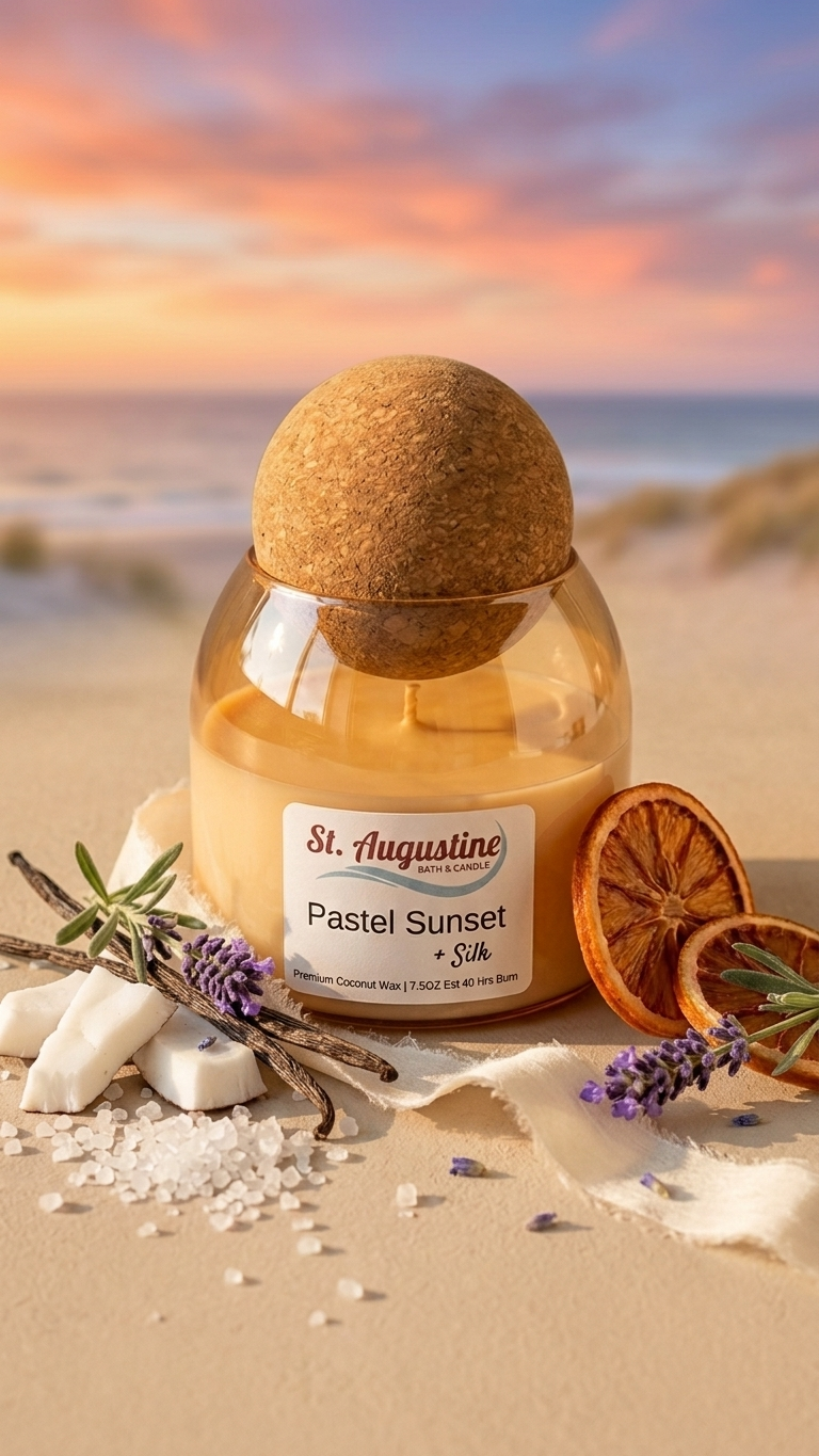 Aesthetic Candle Jar | Hand Poured Coconut Wax Cork Lids 7.5 OZ