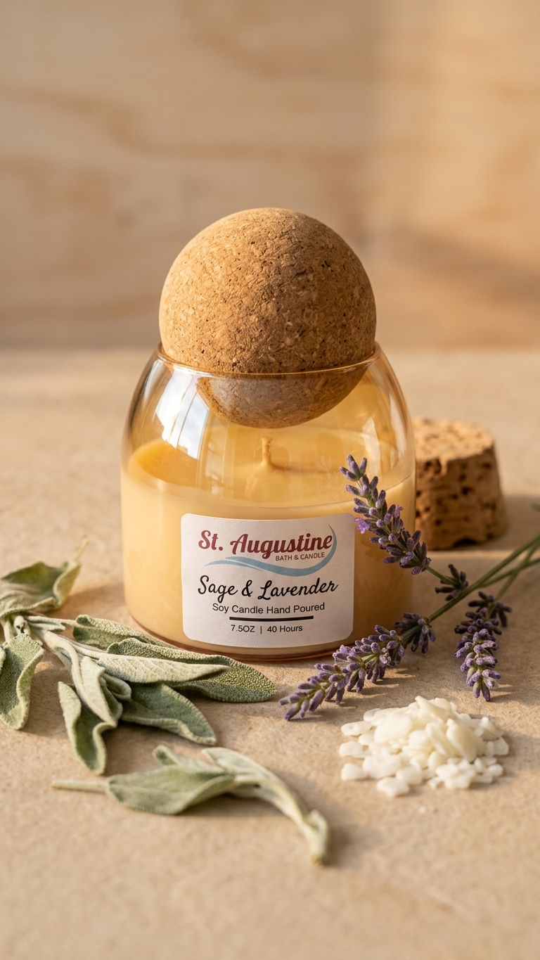Aesthetic Candle Jar | Cork Lids  7OZ