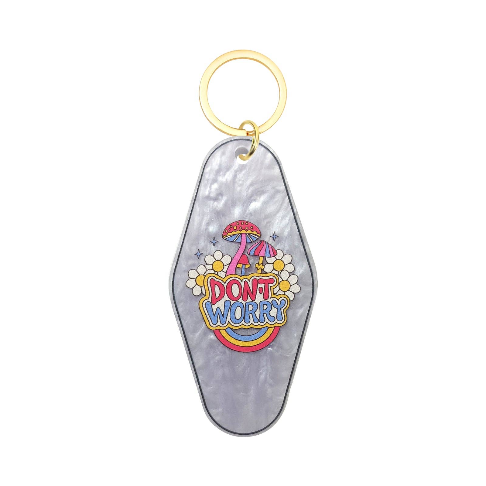 Don't Worry Motel Keychain - Vintage Nostalgia Motivational Hotel Keychain