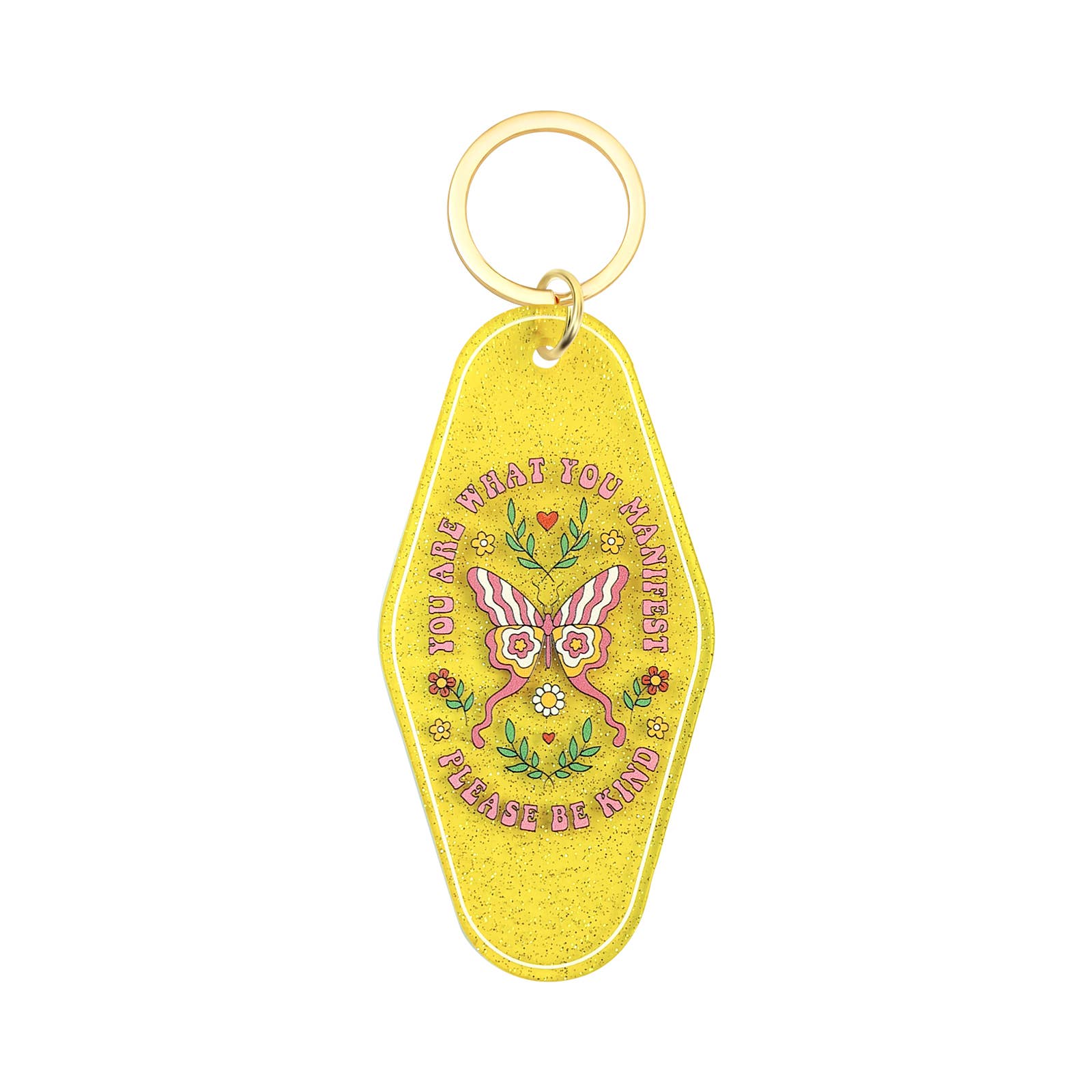You Are What You Manifest Motel Keychain - Vintage Nostalgia