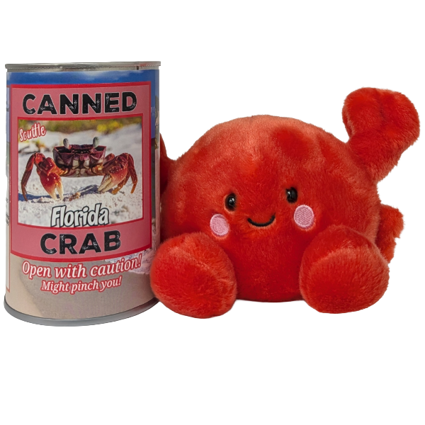 Florida Edition Scuttle the Canned Crab - Crab Plush w/Jokes