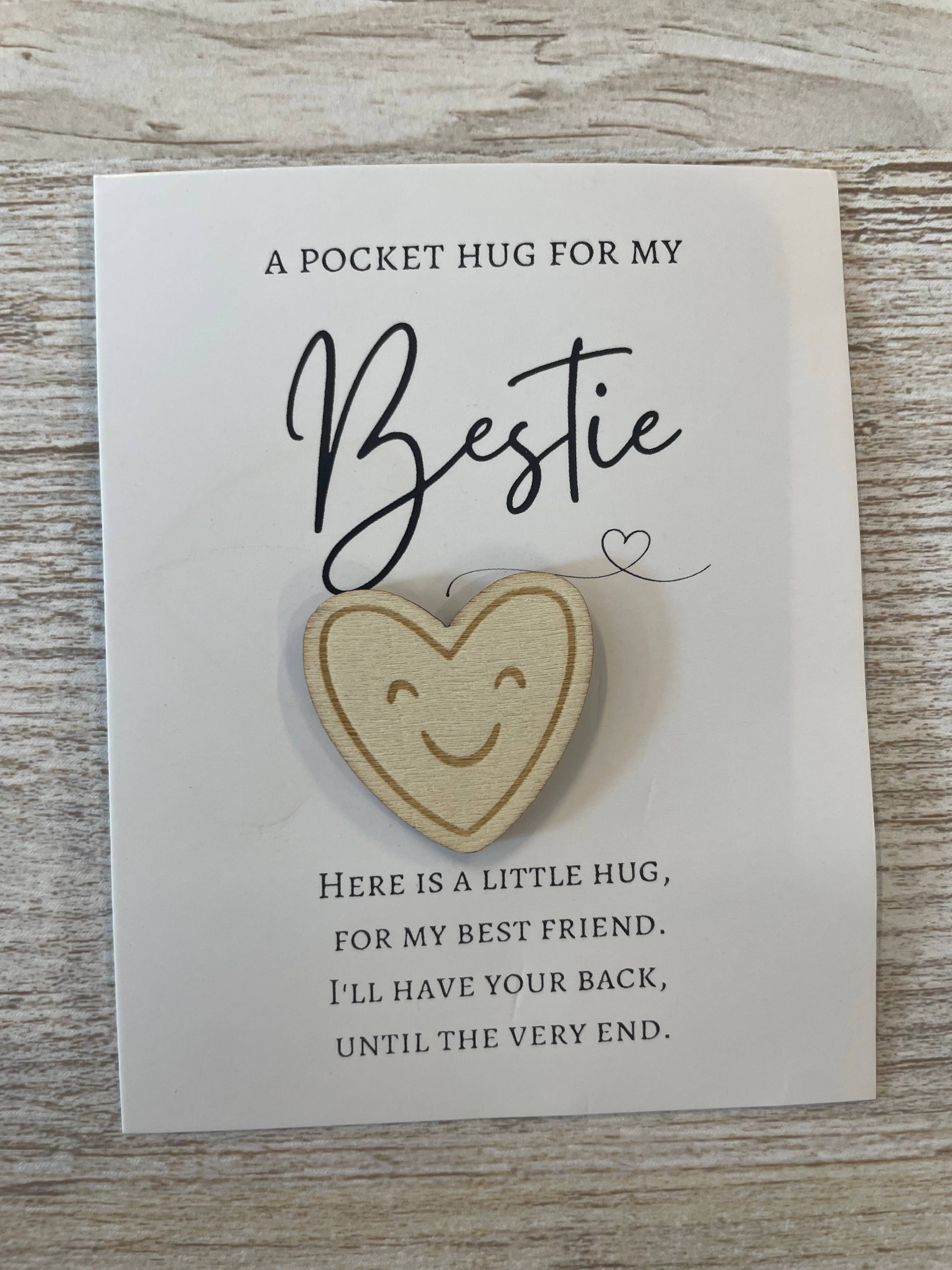 Pocket Heart Hug Bestie Hug Cards