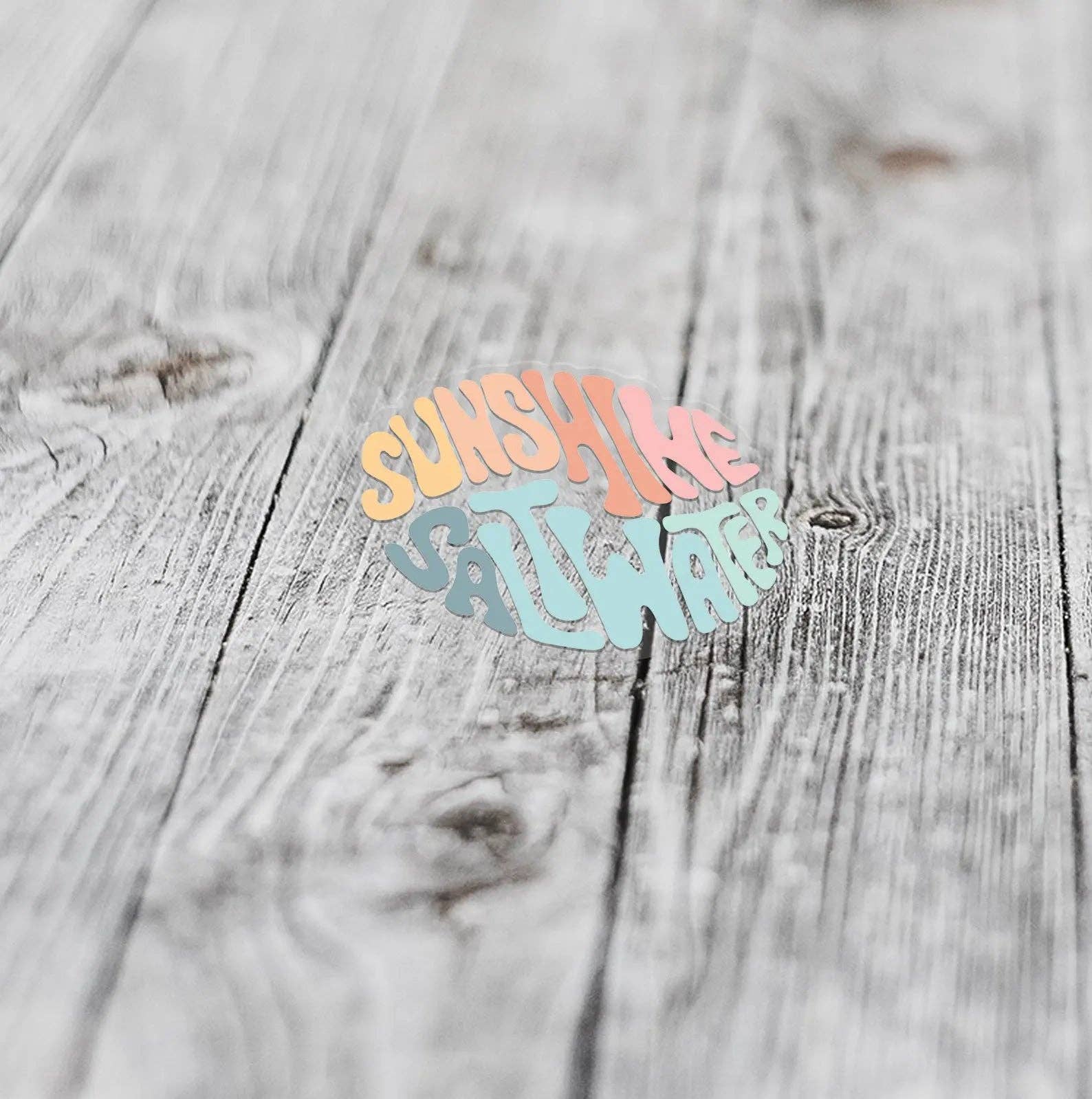 Pastel Sunshine & Saltwater Vinyl Sticker | CLEAR