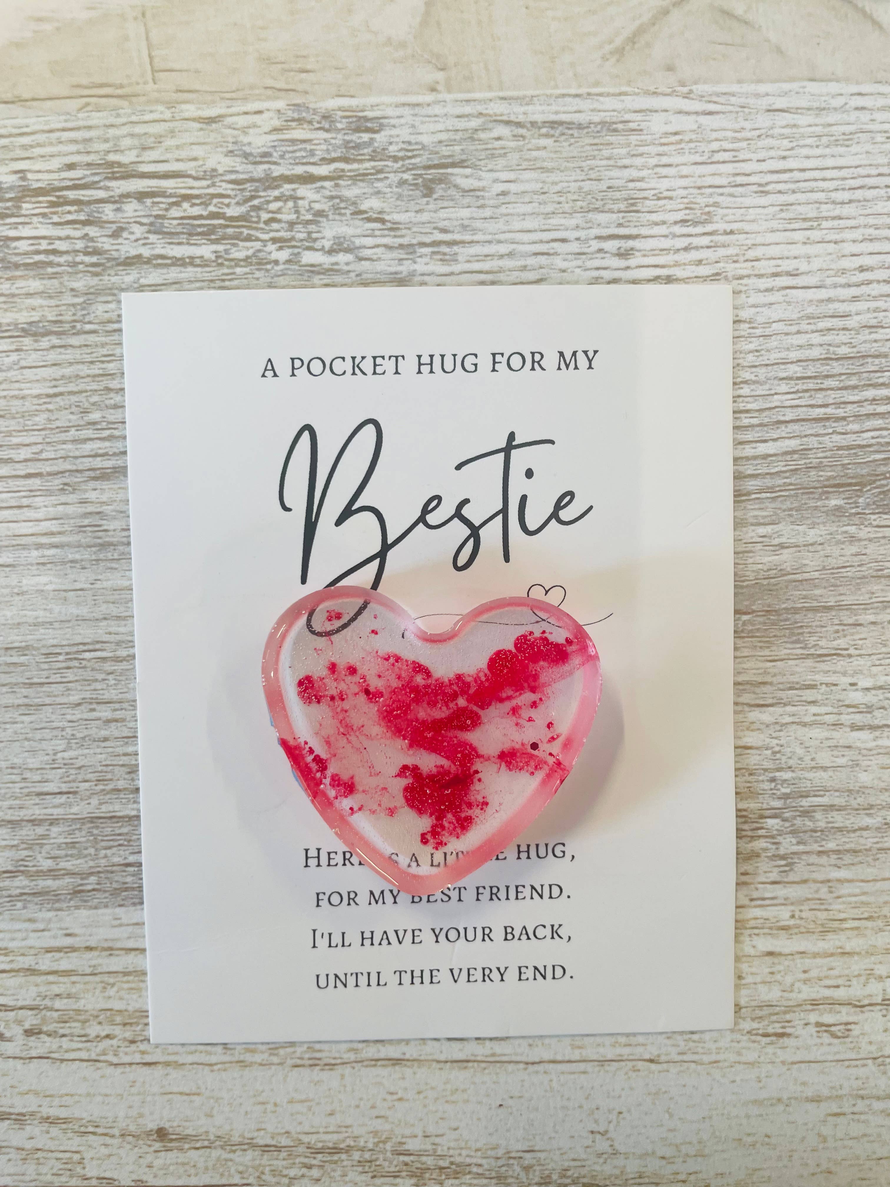 Pocket Heart Hug Bestie Hug Cards