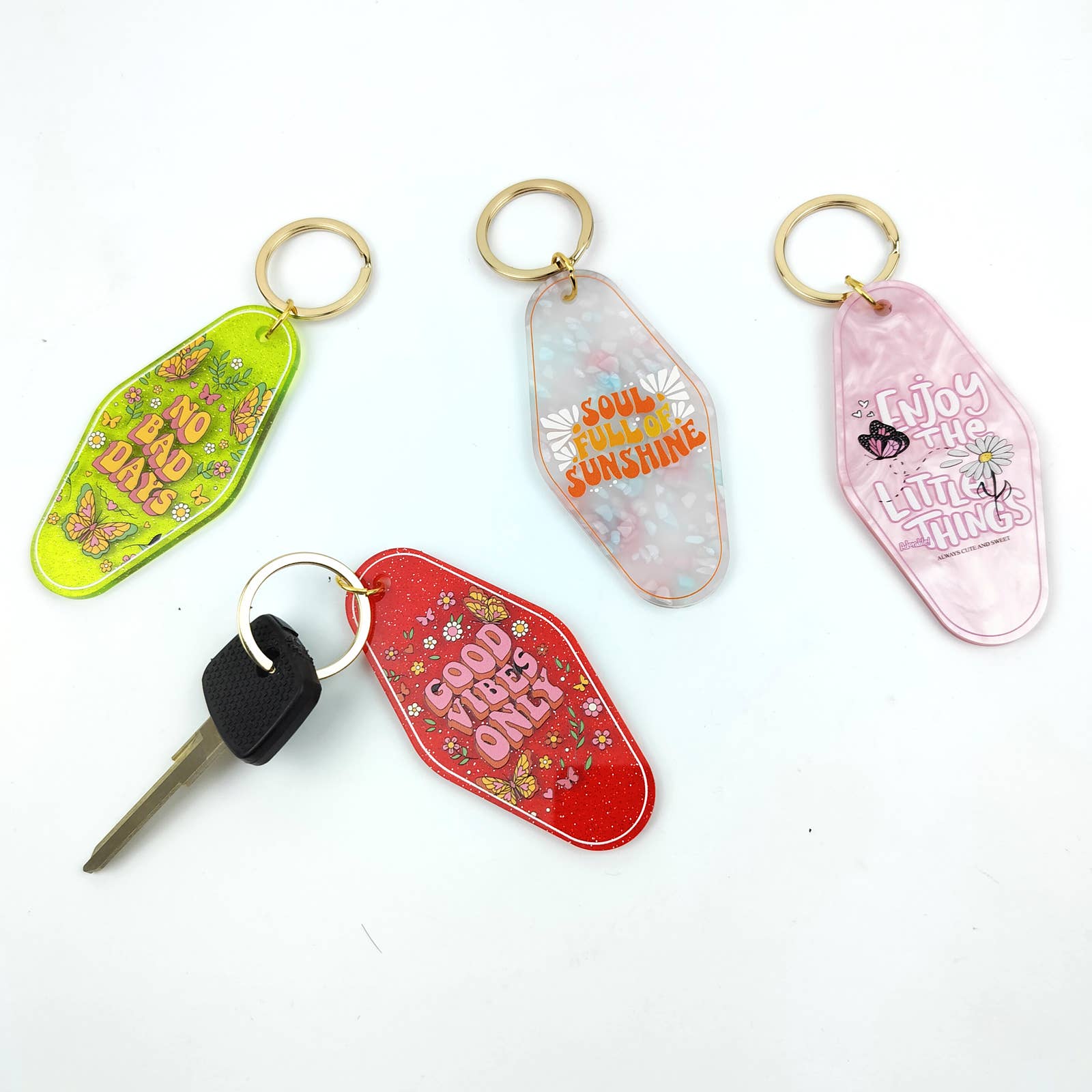 Focus on Kindness Motel Keychain  - Vintage Nostalgia