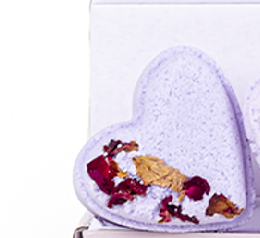 Natural Heart Shaped Bath Bomb- Lavender Scented - Vegan