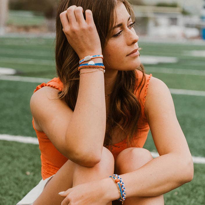 K'lani "Game Day" Blue & Orange Hair Tie, Bracelets