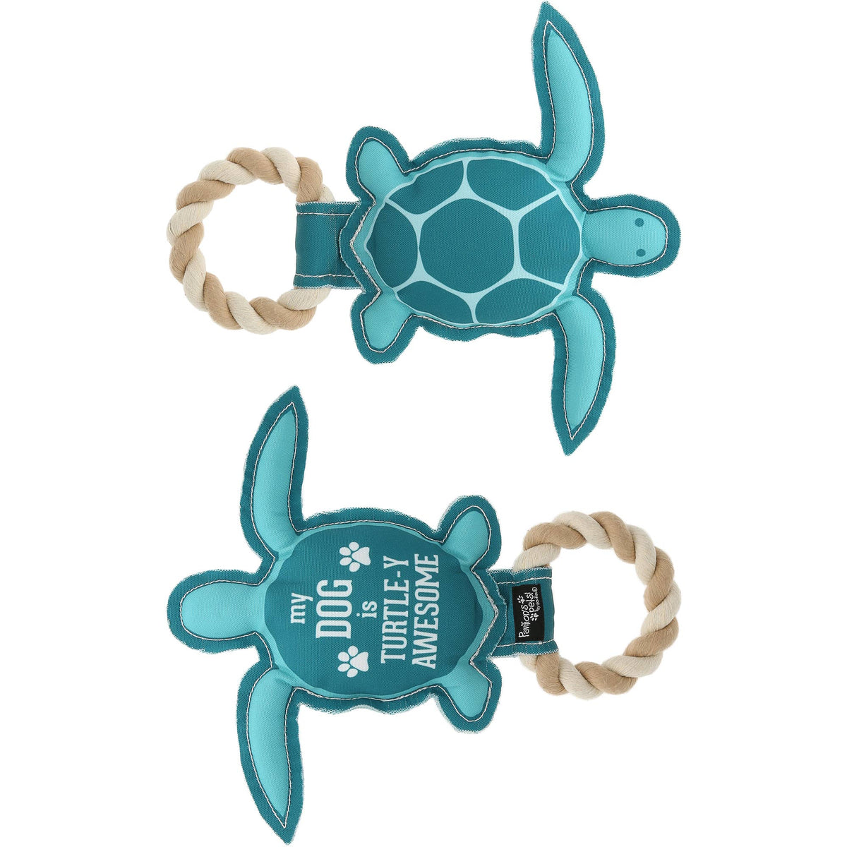 Turtle-y Awesome - 9" Canvas Dog Toy on Rope