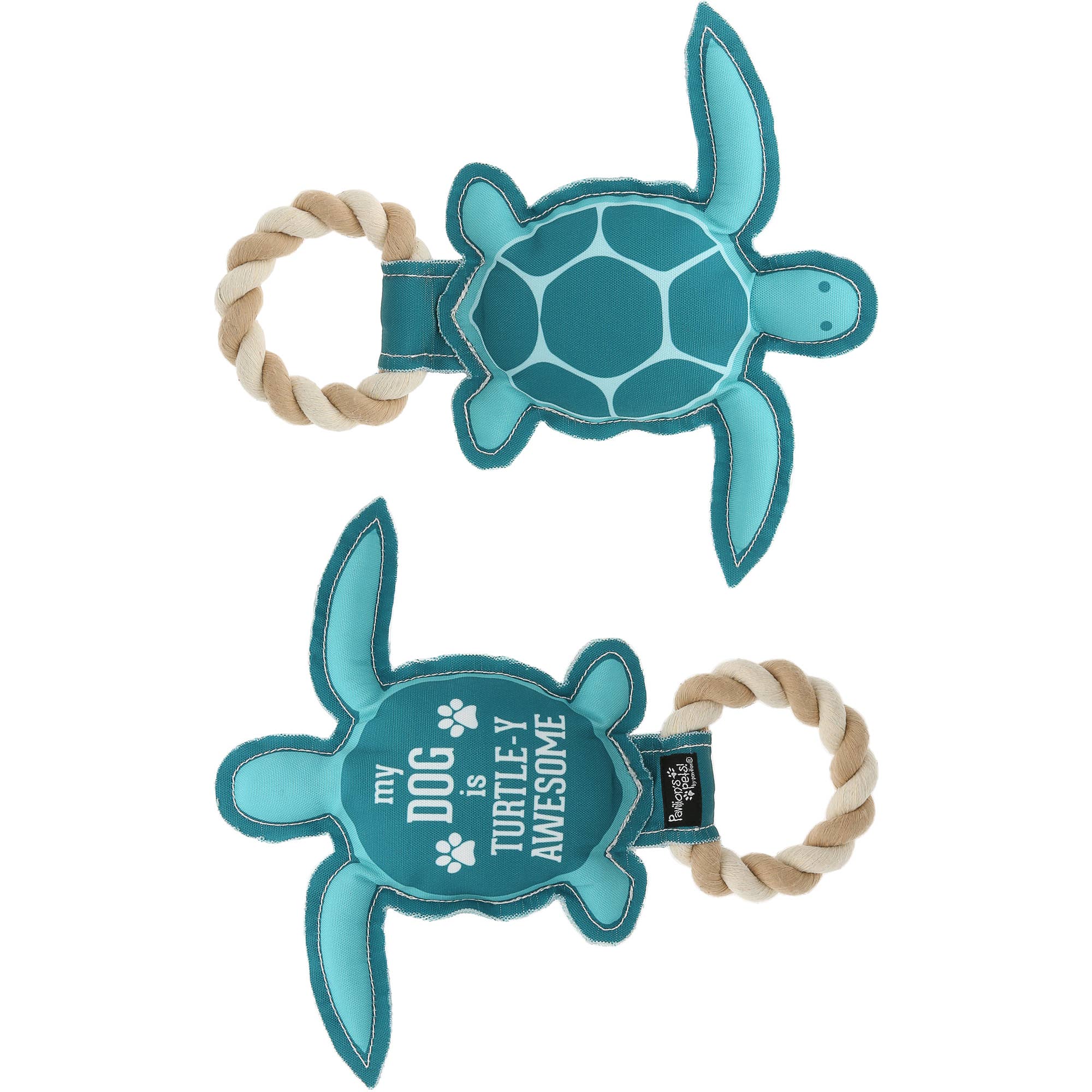 Turtle-y Awesome - 9" Canvas Dog Toy on Rope