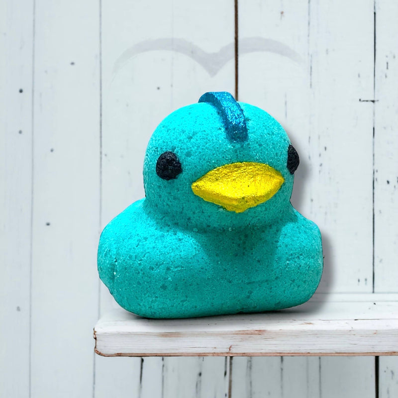 Hand-Painted Duckie Bath Bomb - Teal