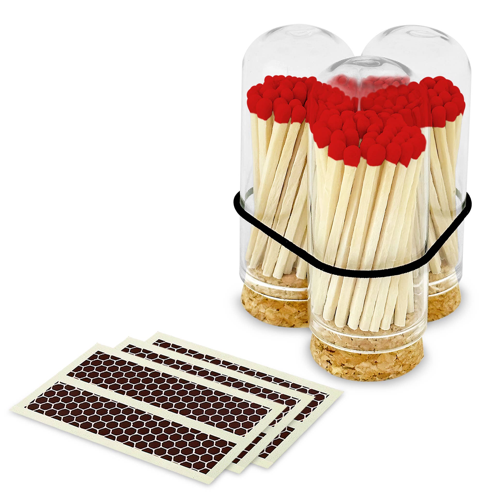 Wooden Matches in Mini Cloche - Colors of Your Choice + Strikers