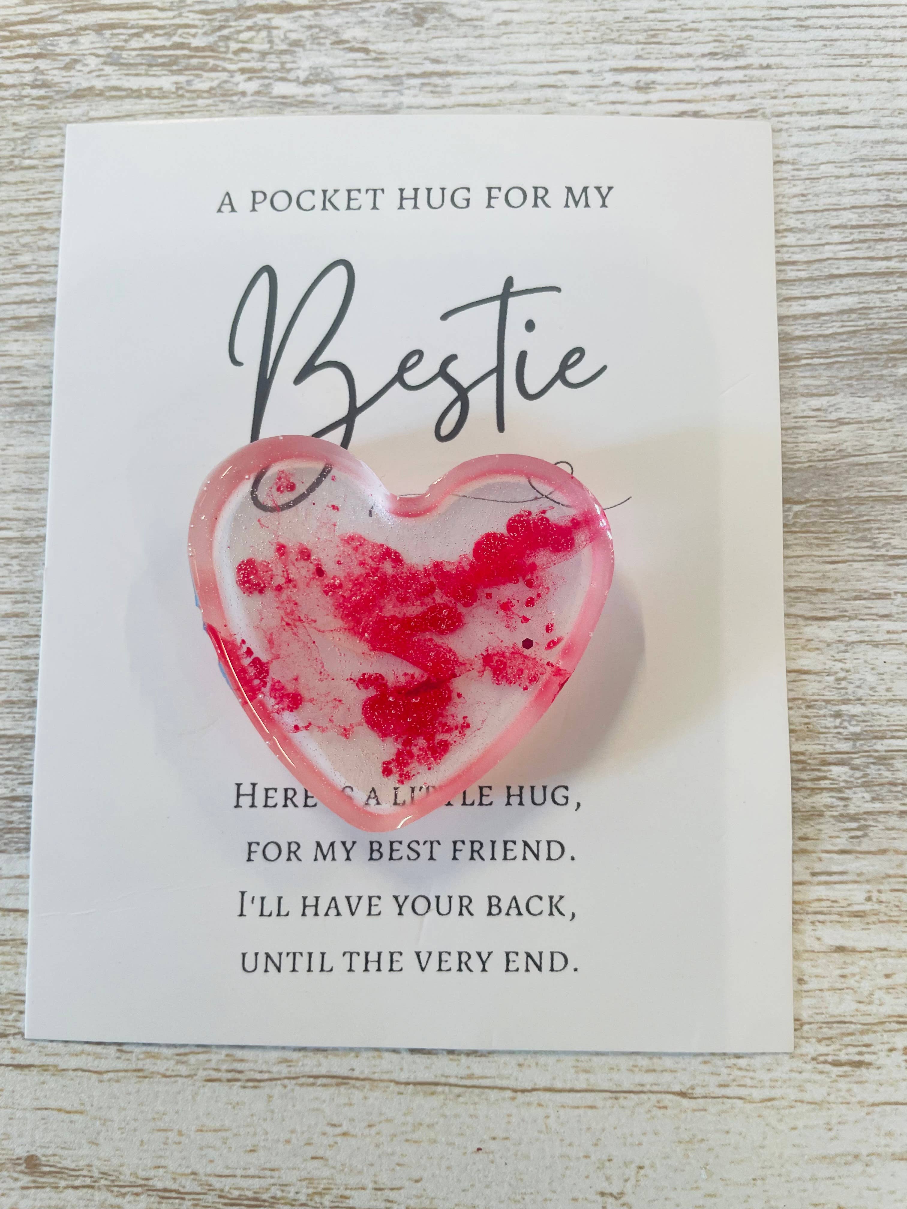 Pocket Heart Hug Bestie Hug Cards
