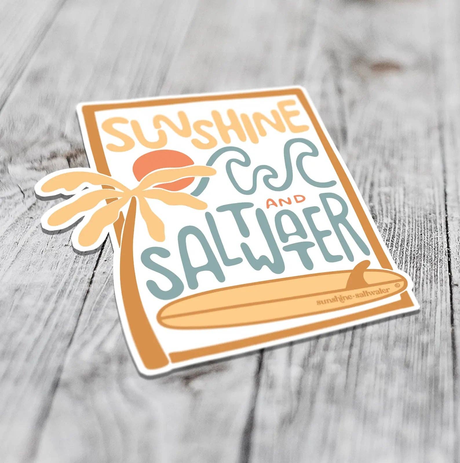 Sunshine + Saltwater + Surf | Large Sticker