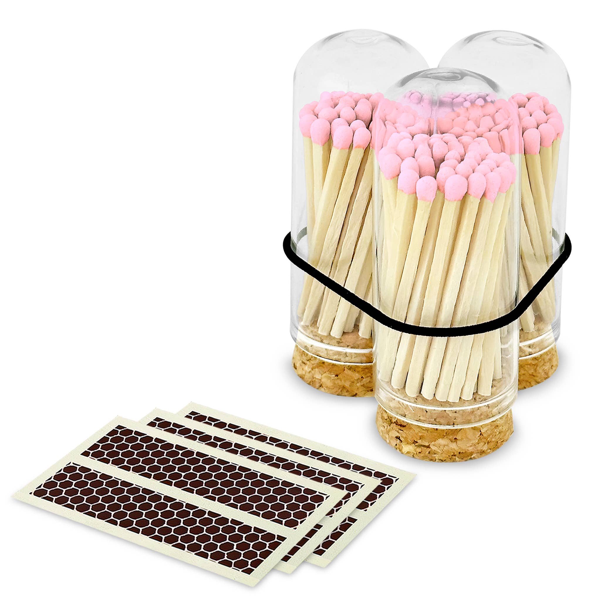 Wooden Matches in Mini Cloche - Colors of Your Choice + Strikers