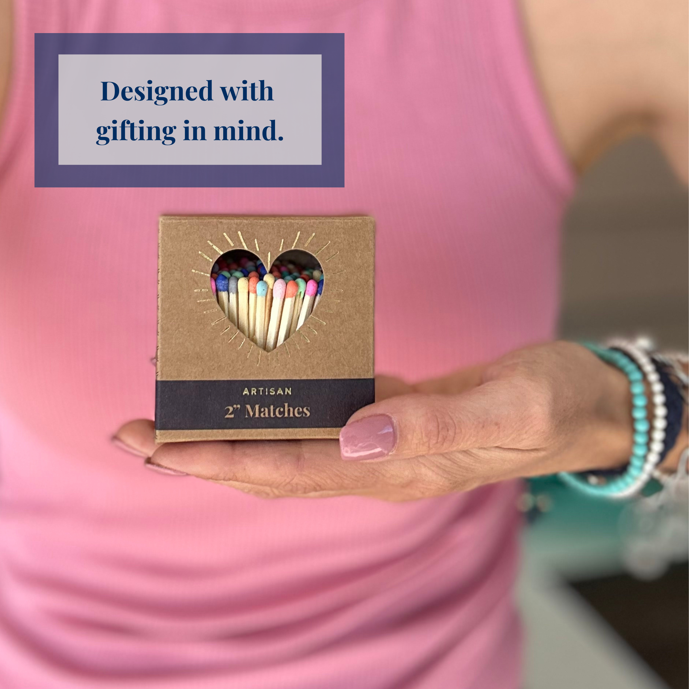 Wooden Matches in Mini Cloche - Colors of Your Choice + Strikers