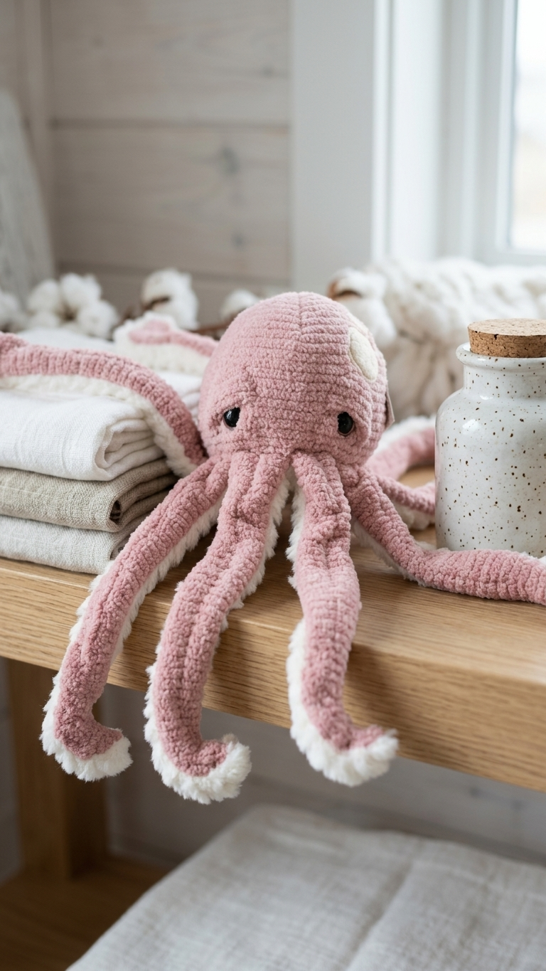 Cozy Knits | 14” Luxury Textured Knit Sea Life Plush – Sensory Coastal Collection