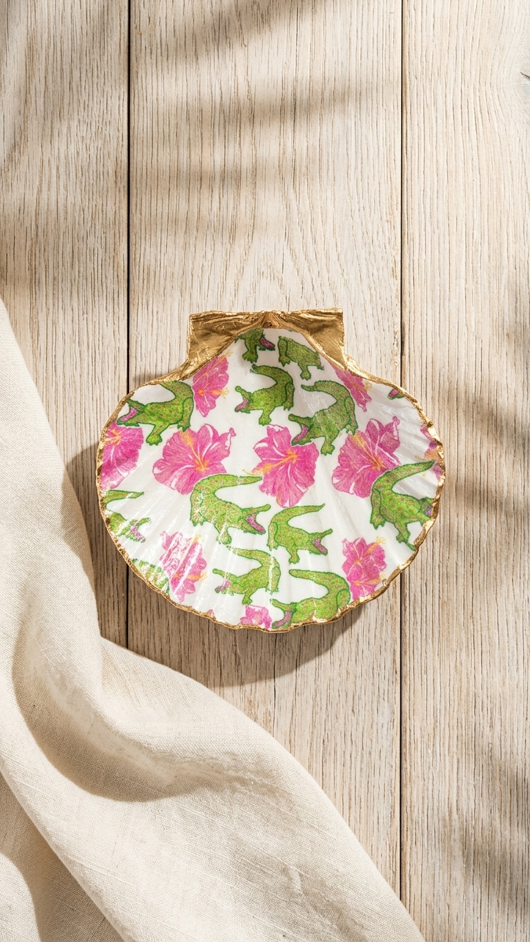 Decoupage Scallop Shell | Coastal Handmade Treasure