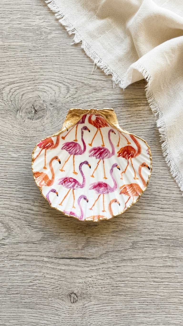 Decoupage Scallop Shell | Coastal Handmade Treasure