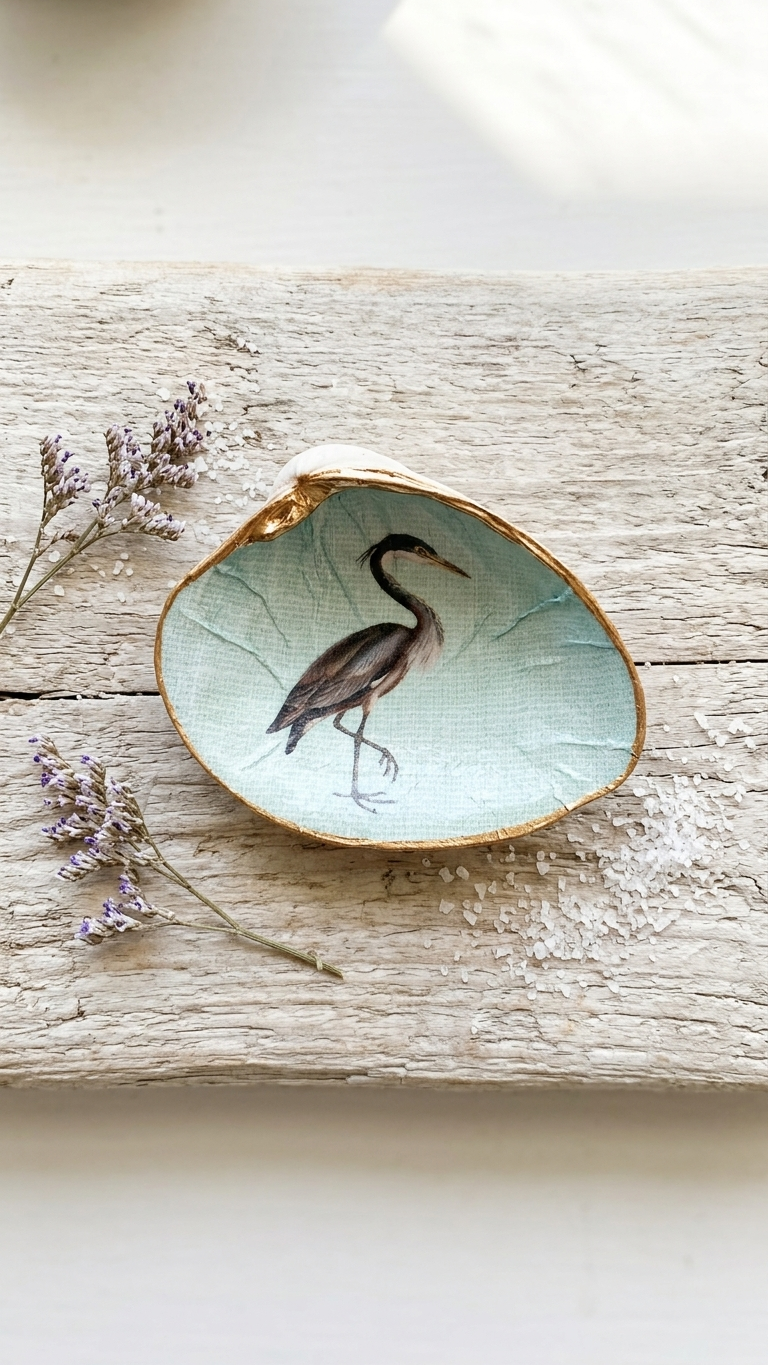 Decoupage Large Clam Shells | Handcrafted Local Treasure
