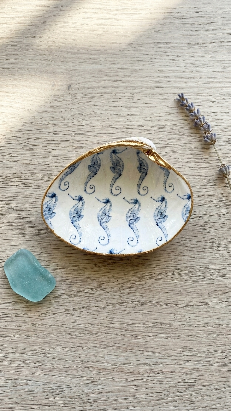 Decoupage Large Clam Shells | Handcrafted Local Treasure