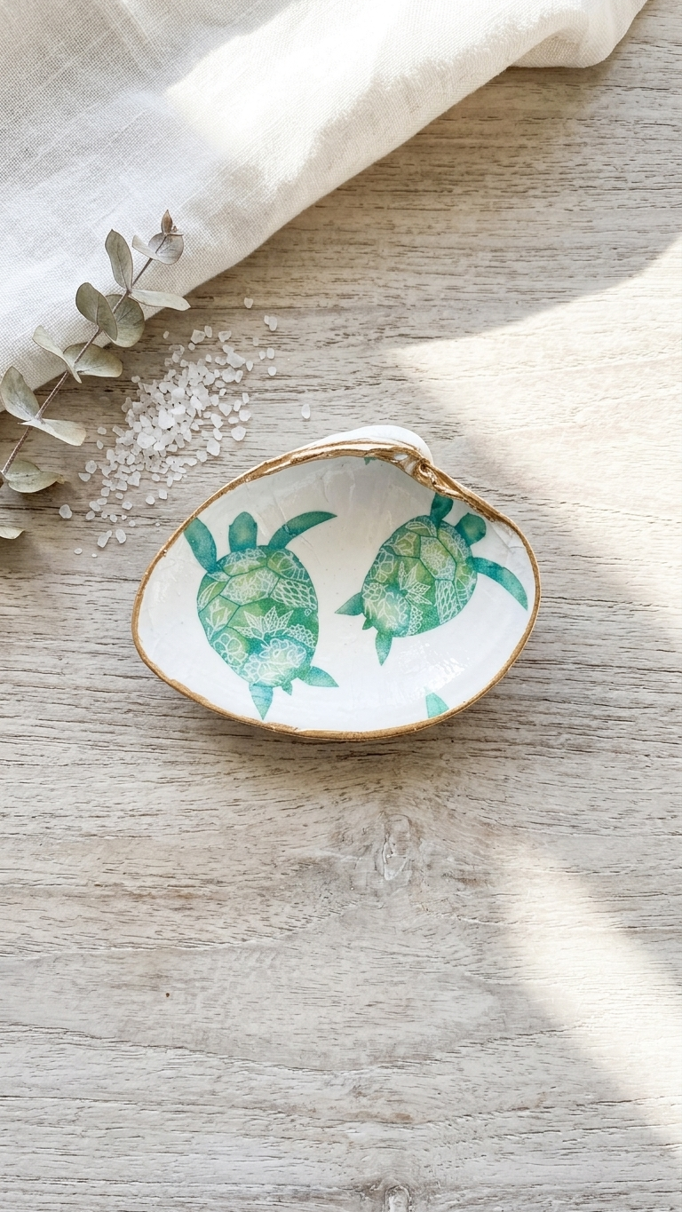 Decoupage Large Clam Shells | Handcrafted Local Treasure