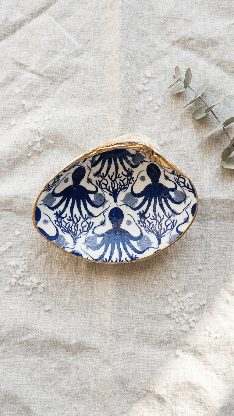 Decoupage Large Clam Shells | Handcrafted Local Treasure