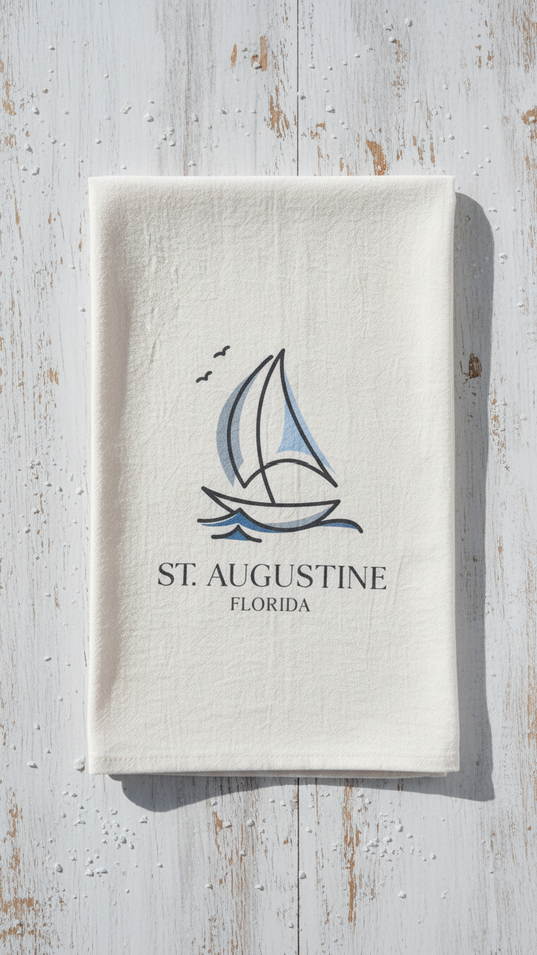 Custom Cotton Tea Towel - St Augustine Theme