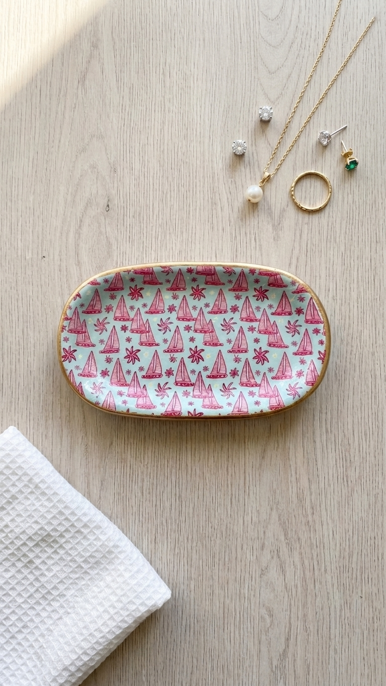 Decoupage Jewelry Tray | Handcrafted Coastal Treasure